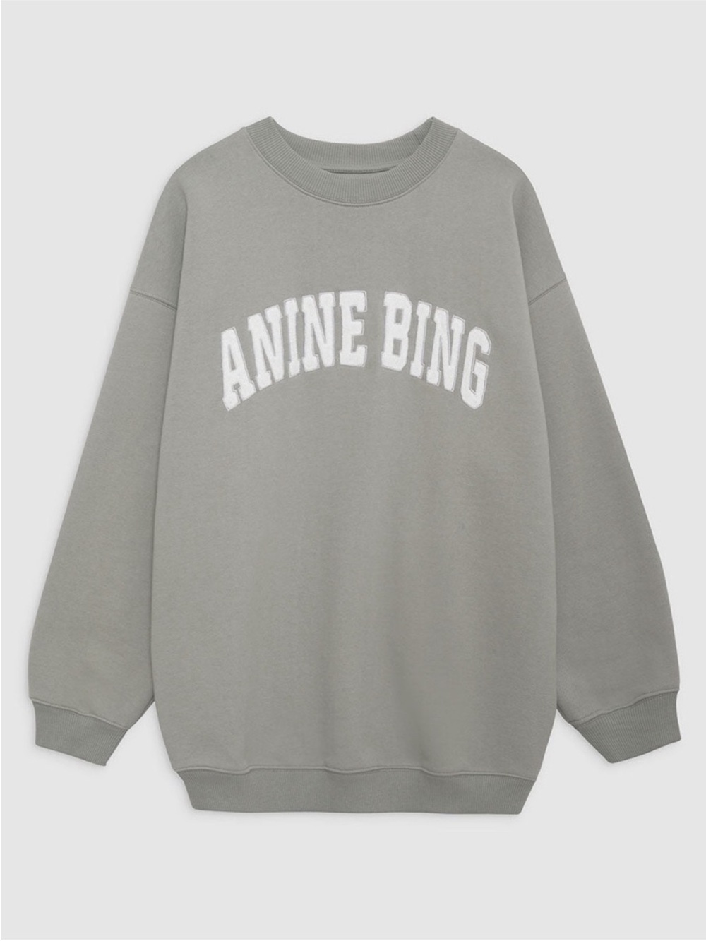 Anine Bing Tyler Logo Sweatshirt in Storm Grey NWT